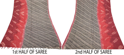 Indian Vintage Multi Saree Pure Khadi Silk Handloom Printed Sari Fabric 5yd Ethnic Wear Sari Floral Designs Dress making Crafting