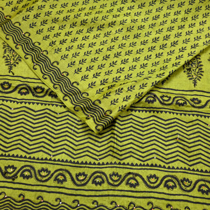 Indian Vintage Green Sari Pure Silk Hand Embroidered Sarees 5Yd Craft Fabric Sewing soft Quilting Crafting Upcycle Ethnic Bollywood sarees