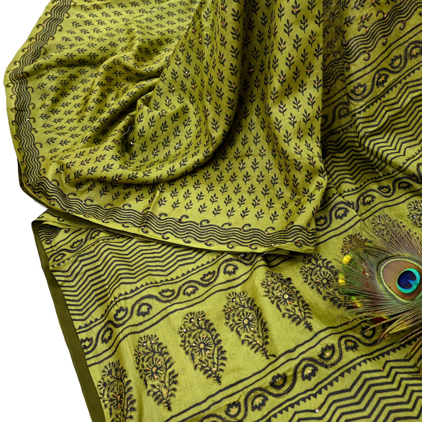 Indian Vintage Green Sari Pure Silk Hand Embroidered Sarees 5Yd Craft Fabric Sewing soft Quilting Crafting Upcycle Ethnic Bollywood sarees