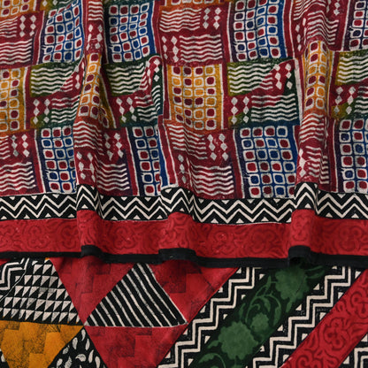 Indian Vintage Sari Multi Pure Crepe Silk Printed Saree 5yard Sewing Ethnic Wrap Craft Fabric Dressmaking Crafting Upcycle Quilting