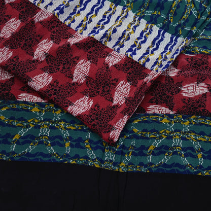 Indian Vintage Sari Multi Pure Crepe Silk Printed Saree 5yard Sewing Ethnic Wrap Craft Fabric Dressmaking Crafting Upcycle Quilting