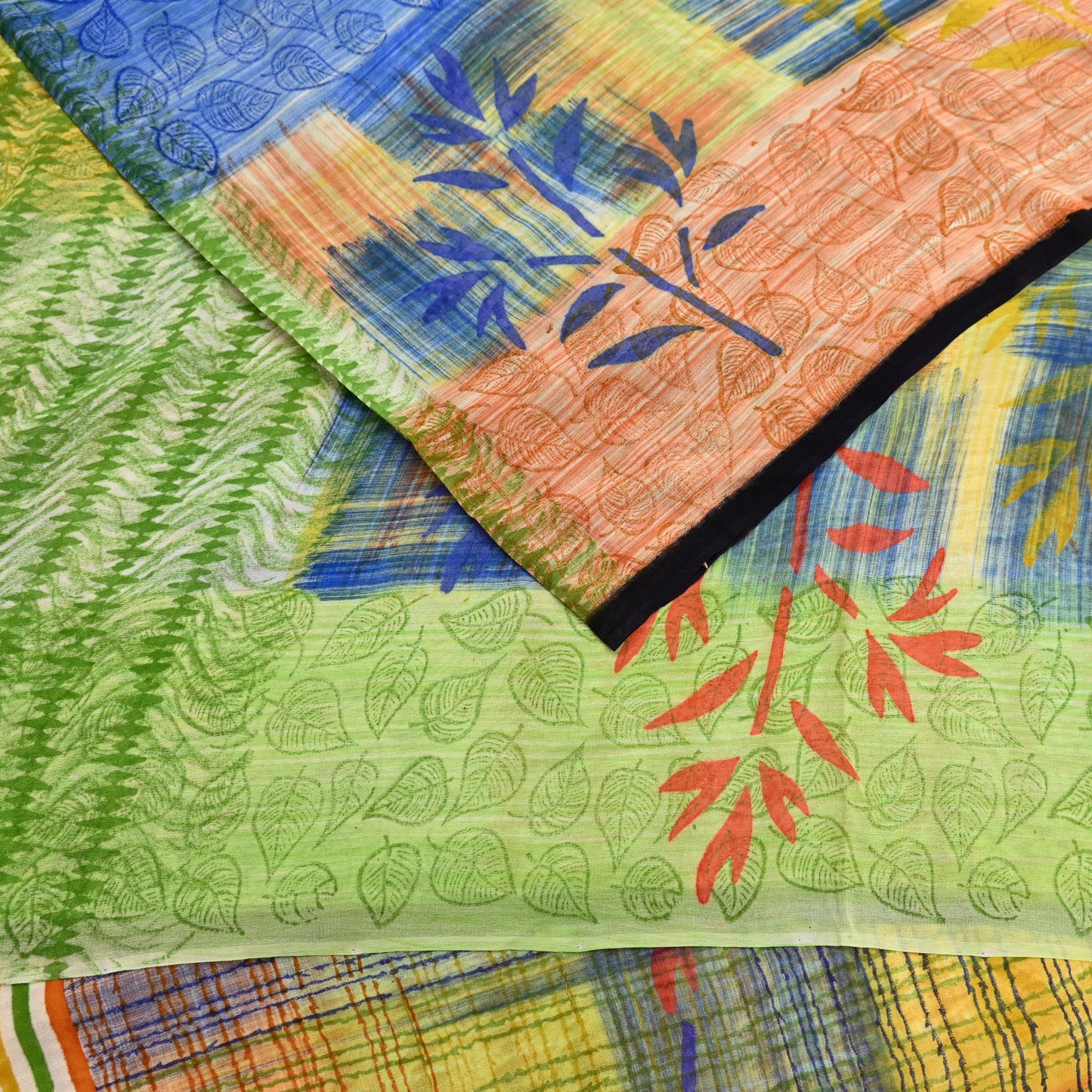 Indian Women Vintage Multi Sarees 100% Pure Georgette Silk Printed Sari Sewing 6yd Soft Craft Floral Design Wrap Boho Dress Making