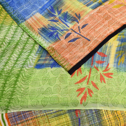 Indian Women Vintage Multi Sarees 100% Pure Georgette Silk Printed Sari Sewing 6yd Soft Craft Floral Design Wrap Boho Dress Making