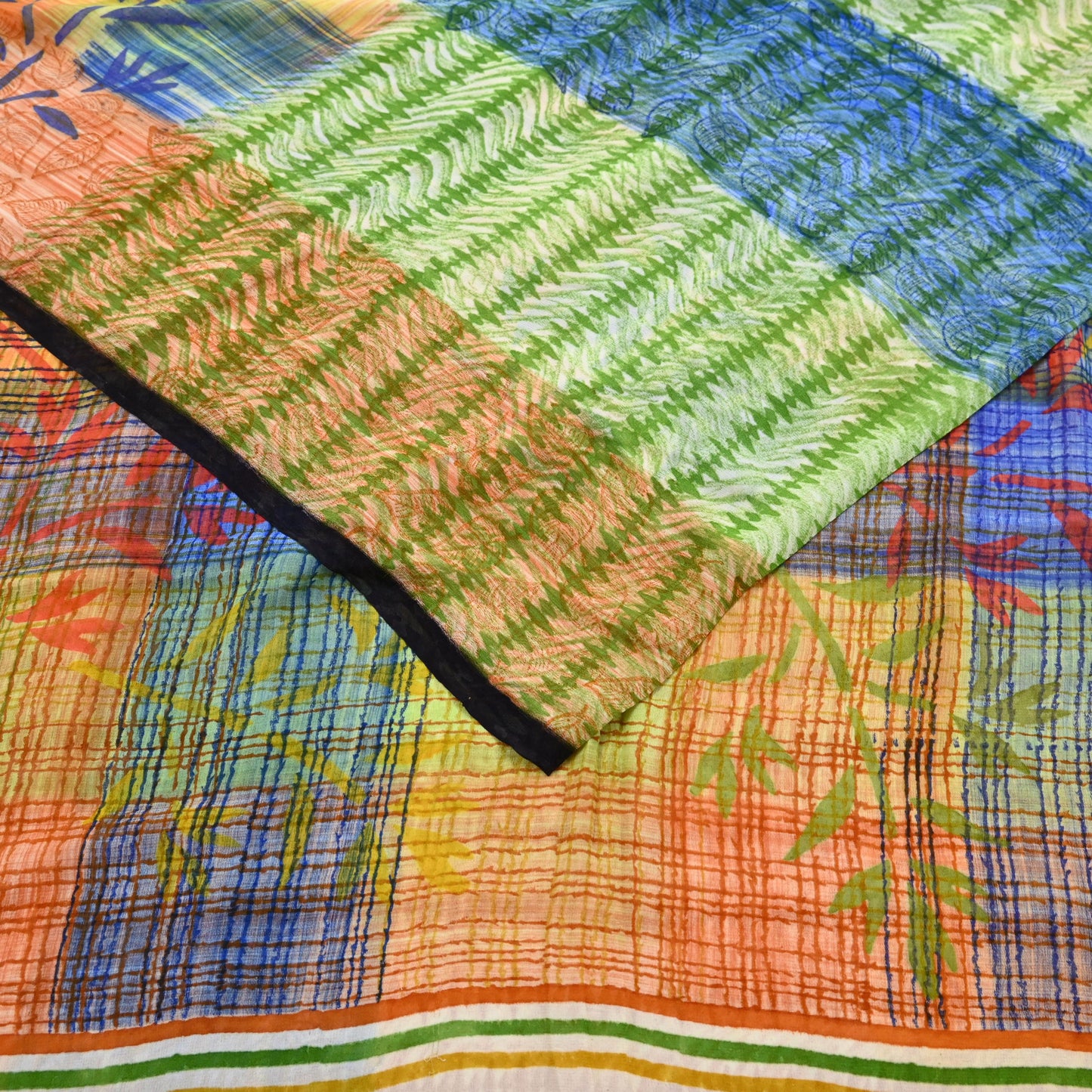 Indian Women Vintage Multi Sarees 100% Pure Georgette Silk Printed Sari Sewing 6yd Soft Craft Floral Design Wrap Boho Dress Making