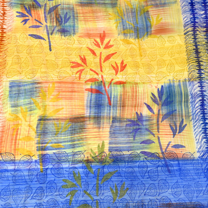 Indian Women Vintage Multi Sarees 100% Pure Georgette Silk Printed Sari Sewing 6yd Soft Craft Floral Design Wrap Boho Dress Making