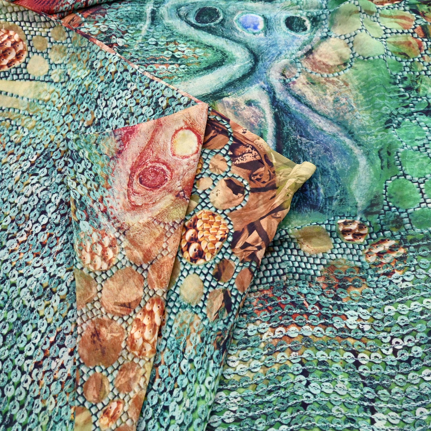 Vintage Sari Multi Blend Georgette Digital Printed Saree Sewing 6yd Craft Soft Floral Crafting Dress Making Quilting Upcycle