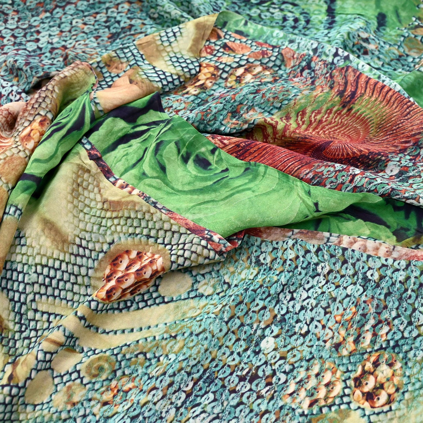 Vintage Sari Multi Blend Georgette Digital Printed Saree Sewing 6yd Craft Soft Floral Crafting Dress Making Quilting Upcycle