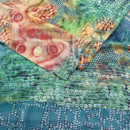 Vintage Sari Multi Blend Georgette Digital Printed Saree Sewing 6yd Craft Soft Floral Crafting Dress Making Quilting Upcycle