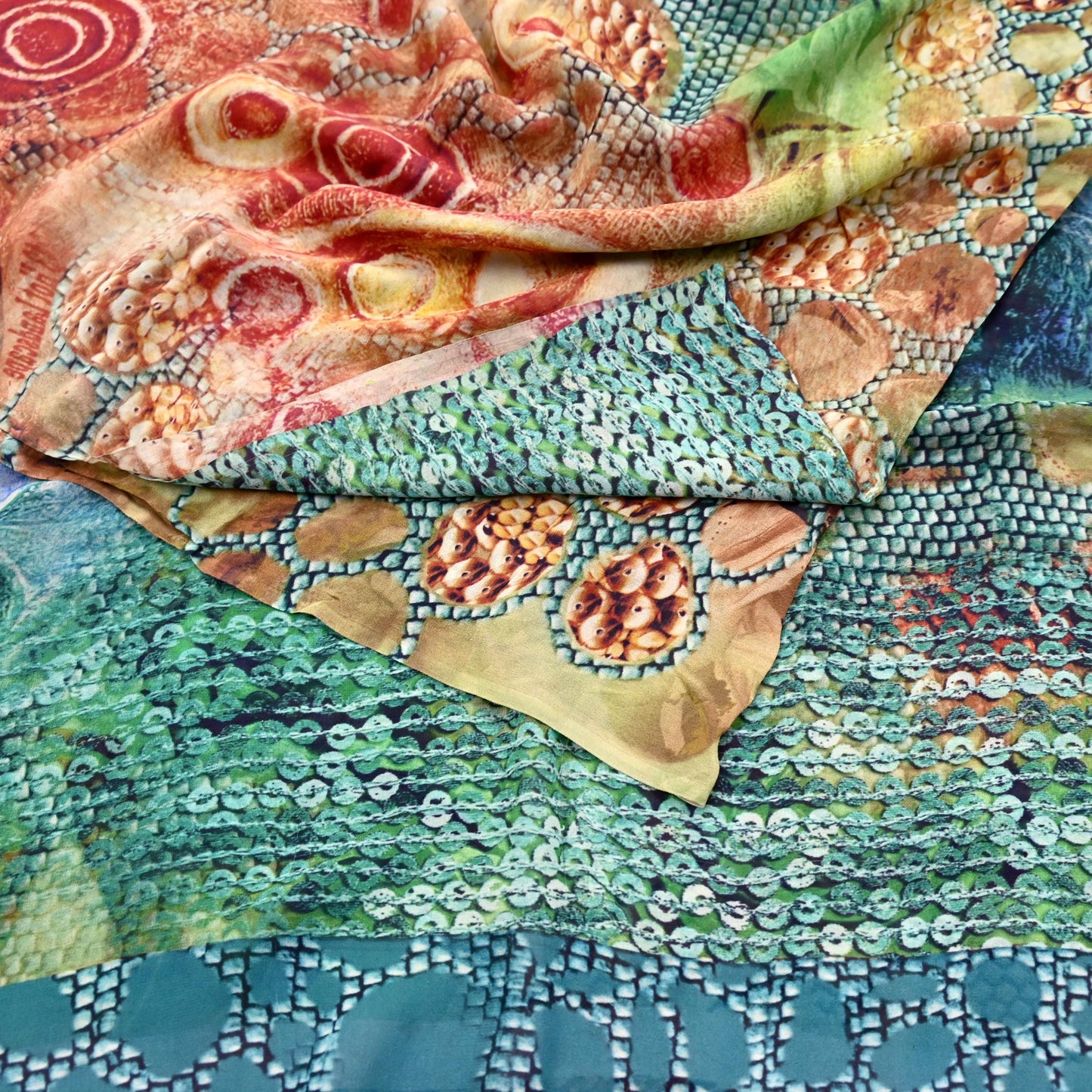 Vintage Sari Multi Blend Georgette Digital Printed Saree Sewing 6yd Craft Soft Floral Crafting Dress Making Quilting Upcycle