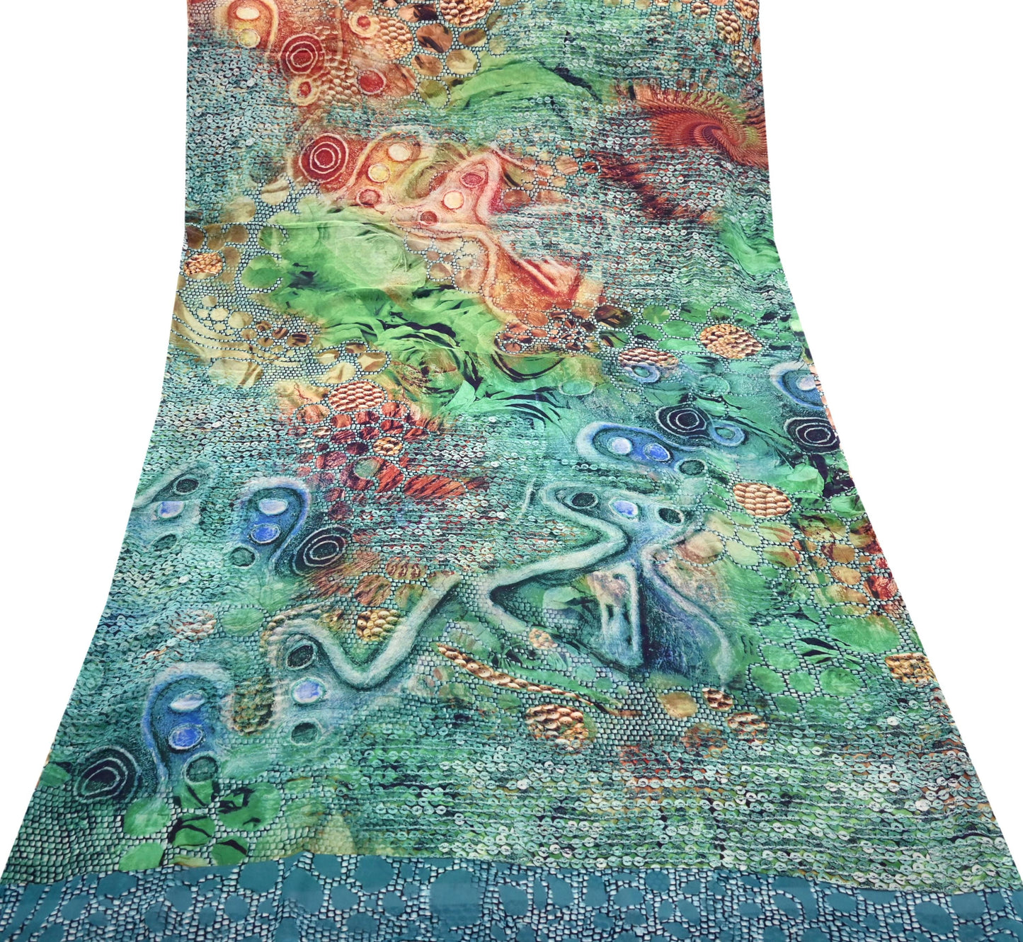 Vintage Sari Multi Blend Georgette Digital Printed Saree Sewing 6yd Craft Soft Floral Crafting Dress Making Quilting Upcycle