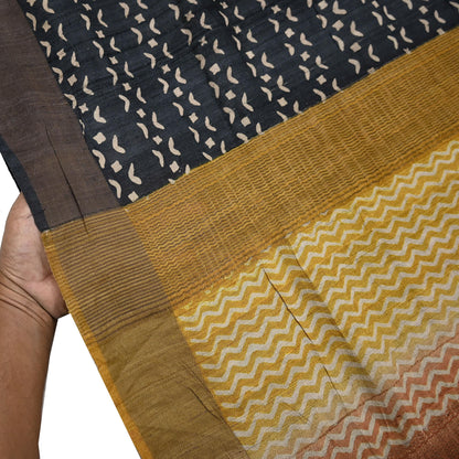 Indian Vintage Heavy Sari Maroon & Black Pure Khadi Silk Handloom Saree Craft Fabric 5yd Ethnic Wear Dress making For Crafting Quilting