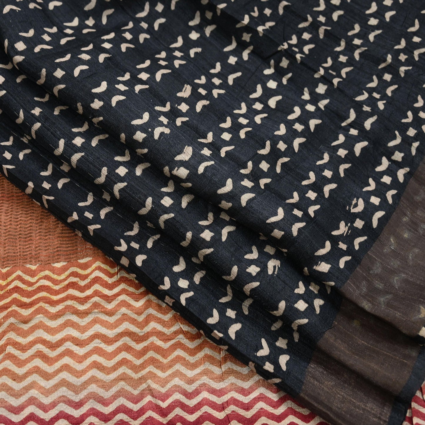 Indian Vintage Heavy Sari Maroon & Black Pure Khadi Silk Handloom Saree Craft Fabric 5yd Ethnic Wear Dress making For Crafting Quilting