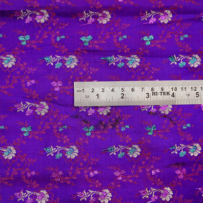 Indian Vintage Sari Purple Heavy Wedding Pure Satin Silk Banarasi Brocade Saree Zari 5Yd Craft Fabric Ethnic Dress making Crafting