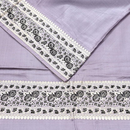 Indian Vintage Sari Gray Heavy Pure Satin Silk  Woven Banarasi Sarees Zari 5Yd Craft Fabric Dress making Crafting Ethnic Quilting Upcycle