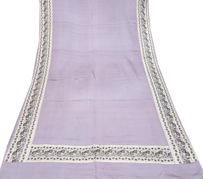 Indian Vintage Sari Gray Heavy Pure Satin Silk  Woven Banarasi Sarees Zari 5Yd Craft Fabric Dress making Crafting Ethnic Quilting Upcycle