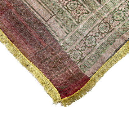 Indian Vintage Heavy Wedding Maroon Dupatta Pure Organza Silk Stole Hand woven Banarasi Scarves Zari Bridal Veil Wrap Hijab