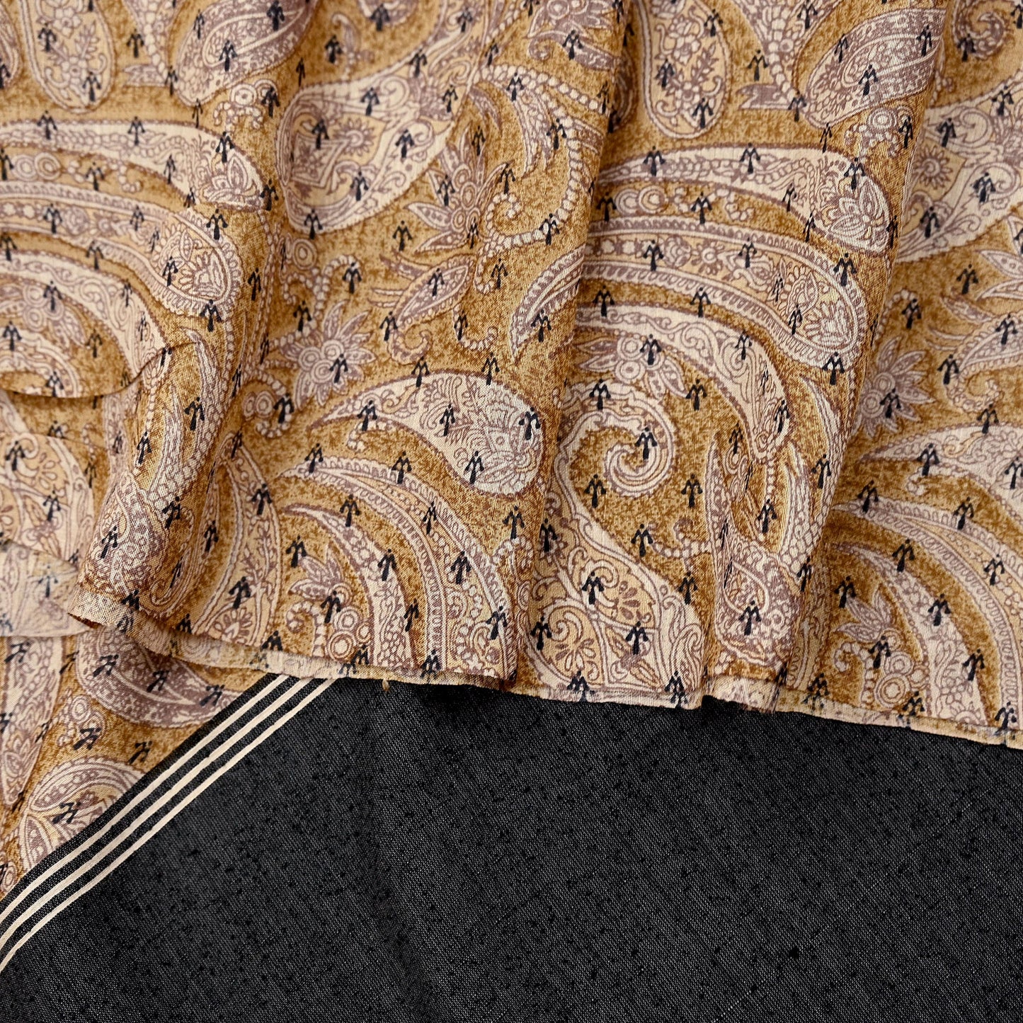 Indian Vintage Black & beige Dupatta Long Stole 100% Pure Khadi Silk Hand Woven/ Printed Scarves Veil Scarf Wrap Hippie