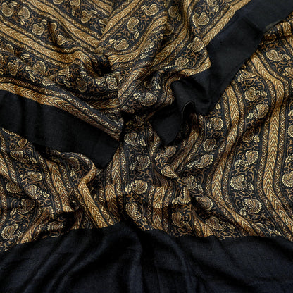 Vintage Long Stole Pure Woolen Scarf Printed Dupatta Infinity Scarves Sarong Wrap Veil Woman Hijab Shawl Craft Fabric