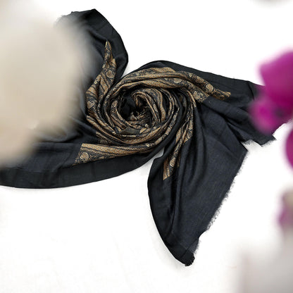 Vintage Long Stole Pure Woolen Scarf Printed Dupatta Infinity Scarves Sarong Wrap Veil Woman Hijab Shawl Craft Fabric