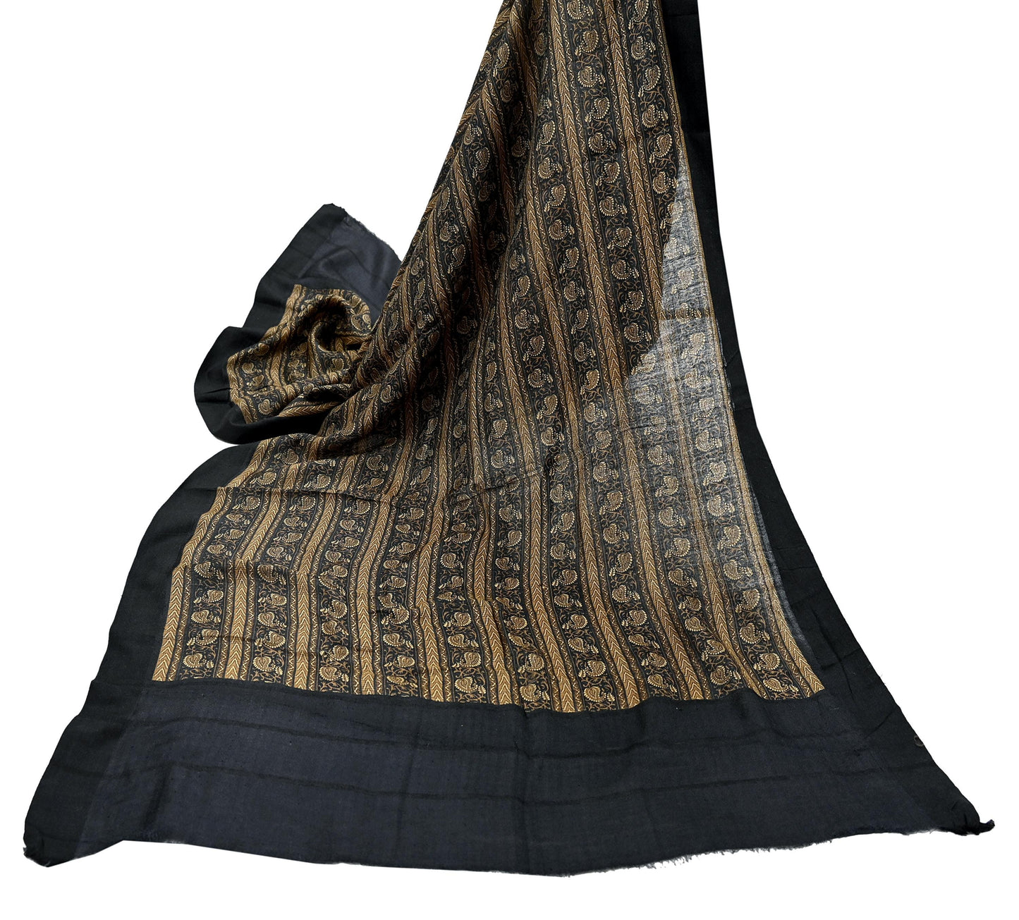 Vintage Long Stole Pure Woolen Scarf Printed Dupatta Infinity Scarves Sarong Wrap Veil Woman Hijab Shawl Craft Fabric