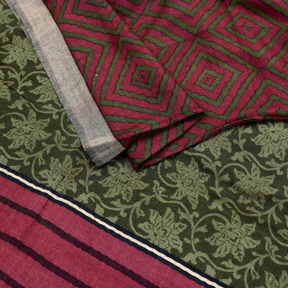 Indian Women Vintage Green & Maroon Long Stole Pure Woolen Scarf Dupatta Scarves Printed Sarong Wrap Veil Hijab Shawl Soft