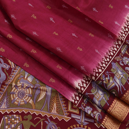 Indian Vintage Sari Maroon & Pink Pure Silk Printed Saree Fabric 5yard Sewing Craft DressMaking Upcycle Crafting Quilting