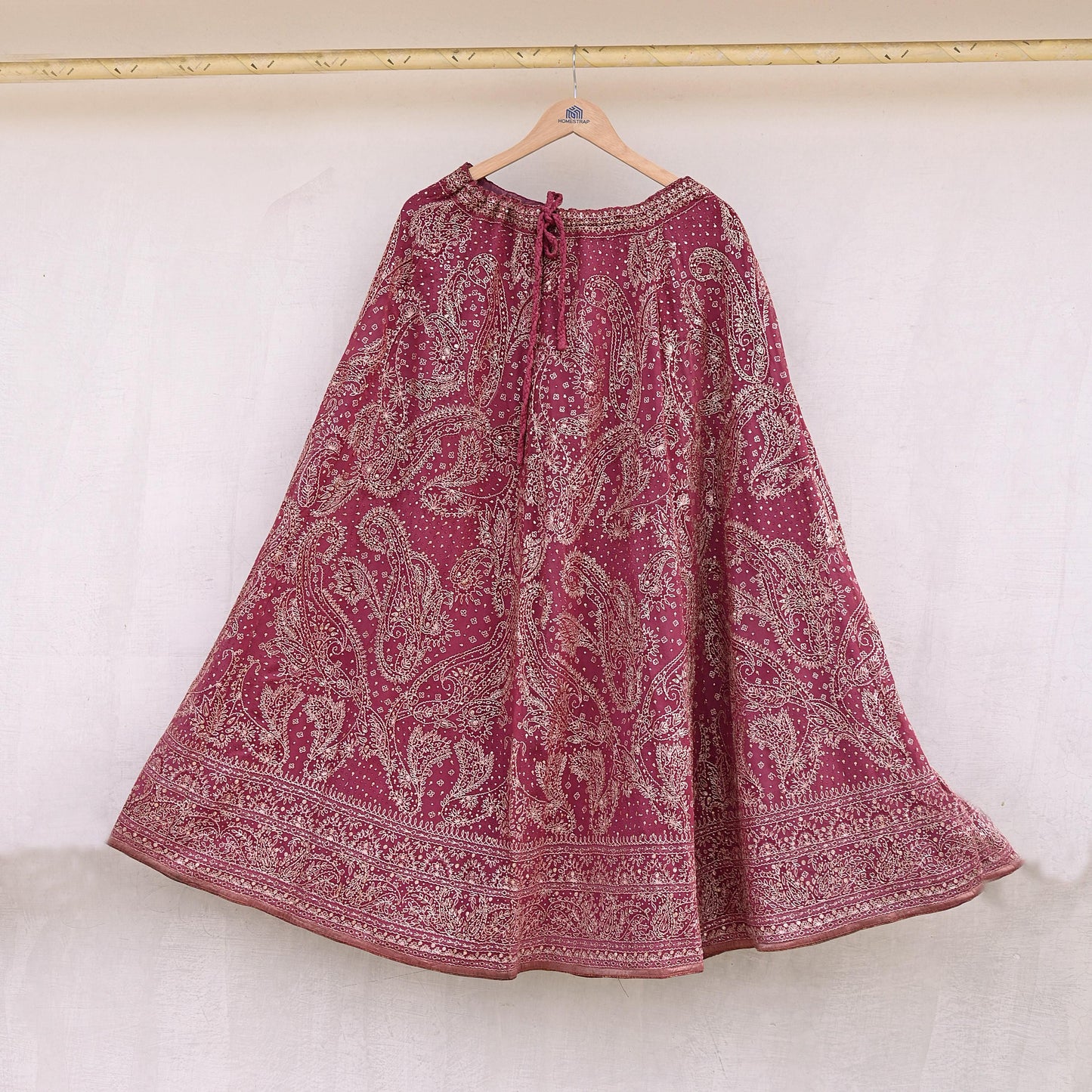 Indian Pre-owned Onion Pink Pure Georgette Silk Hand Embroidered Ritu Kumar Designer Lehenga 3pcs Set Ethnic Bollywood Party Wear