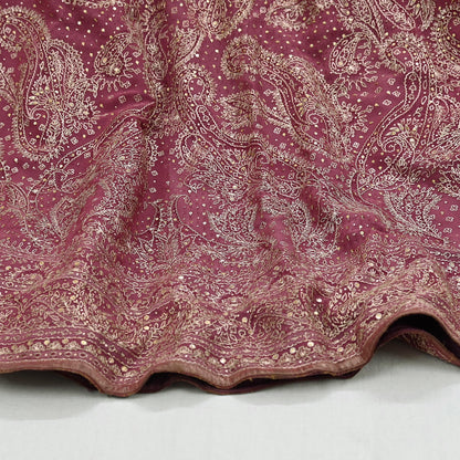 Indian Pre-owned Onion pink Pure Georgette Silk Hand Embroidered Ritu Kumar Designer Lehenga/Skirt Ethnic Bollywood Party Wear