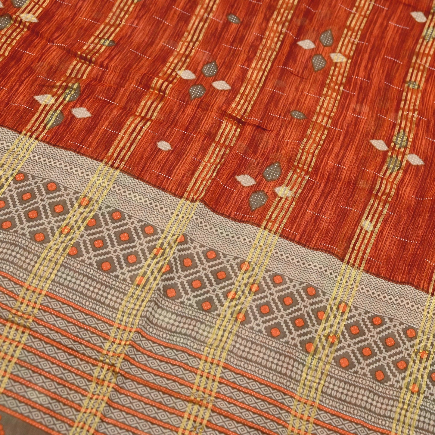 Indian Vintage Sari Printed Pure Cotton Saree Craft Fabric 5Yd Sewing Sarong Wrap Boho Floral Crafting Upcycle Quilting