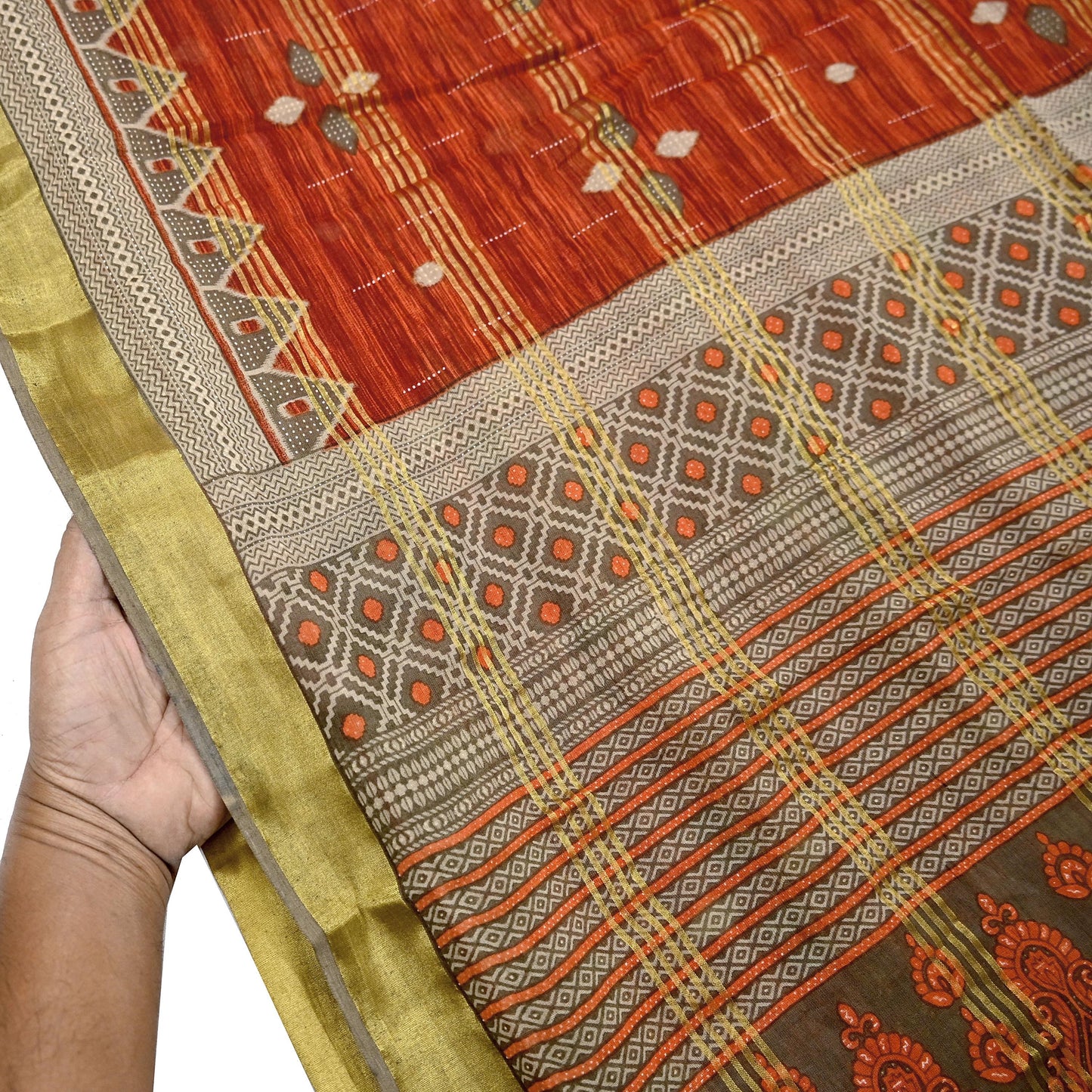 Indian Vintage Sari Printed Pure Cotton Saree Craft Fabric 5Yd Sewing Sarong Wrap Boho Floral Crafting Upcycle Quilting