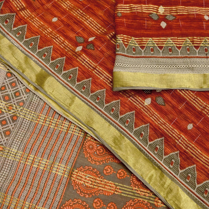 Indian Vintage Sari Printed Pure Cotton Saree Craft Fabric 5Yd Sewing Sarong Wrap Boho Floral Crafting Upcycle Quilting