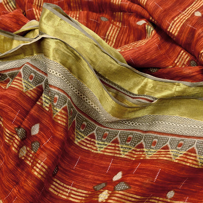 Indian Vintage Sari Printed Pure Cotton Saree Craft Fabric 5Yd Sewing Sarong Wrap Boho Floral Crafting Upcycle Quilting