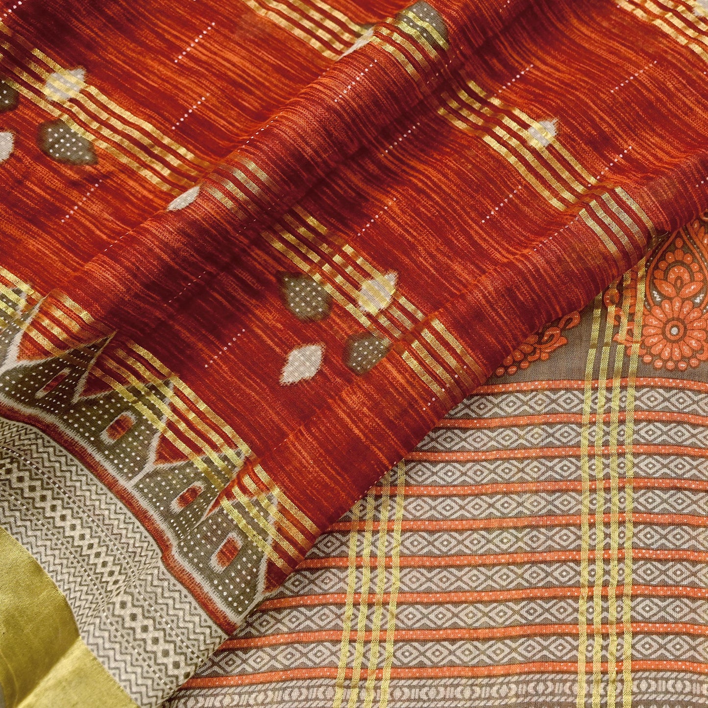 Indian Vintage Sari Printed Pure Cotton Saree Craft Fabric 5Yd Sewing Sarong Wrap Boho Floral Crafting Upcycle Quilting