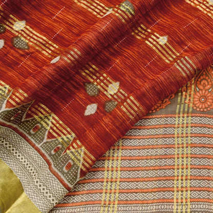 Indian Vintage Sari Printed Pure Cotton Saree Craft Fabric 5Yd Sewing Sarong Wrap Boho Floral Crafting Upcycle Quilting