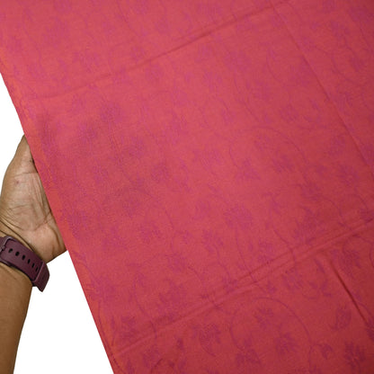 Indian Vintage Red Pure Woolen Shawl Handmade Woven Jamawar Work Long Throw Stole Warm Paisley Design Soft