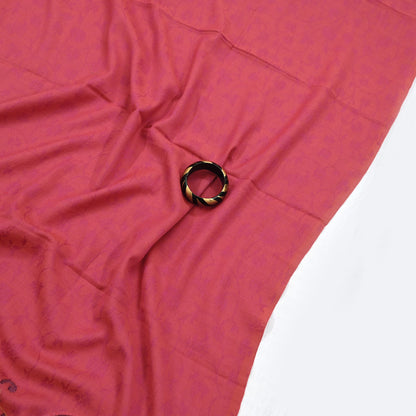 Indian Vintage Red Pure Woolen Shawl Handmade Woven Jamawar Work Long Throw Stole Warm Paisley Design Soft