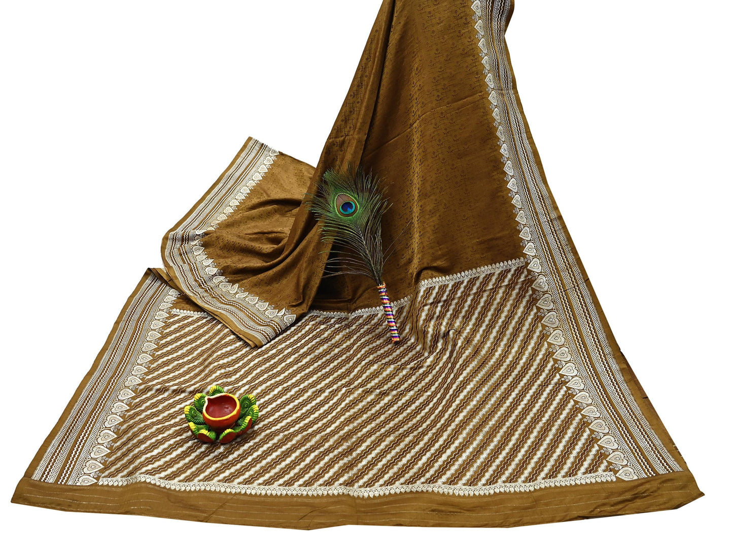 Indian Vintage Sari Green Heavy Pure Satin Silk Woven Banarasi Tanchoi Saree 5Yd Ethnic Craft Fabric Upcycle Bridal Heavy Sarees