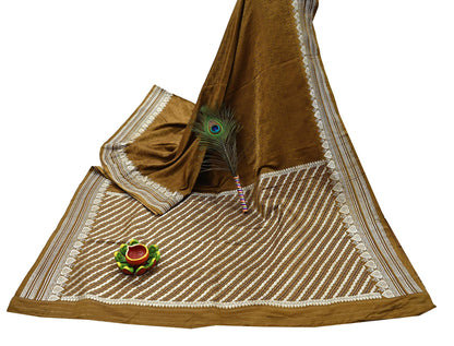 Indian Vintage Sari Green Heavy Pure Satin Silk Woven Banarasi Tanchoi Saree 5Yd Ethnic Craft Fabric Upcycle Bridal Heavy Sarees