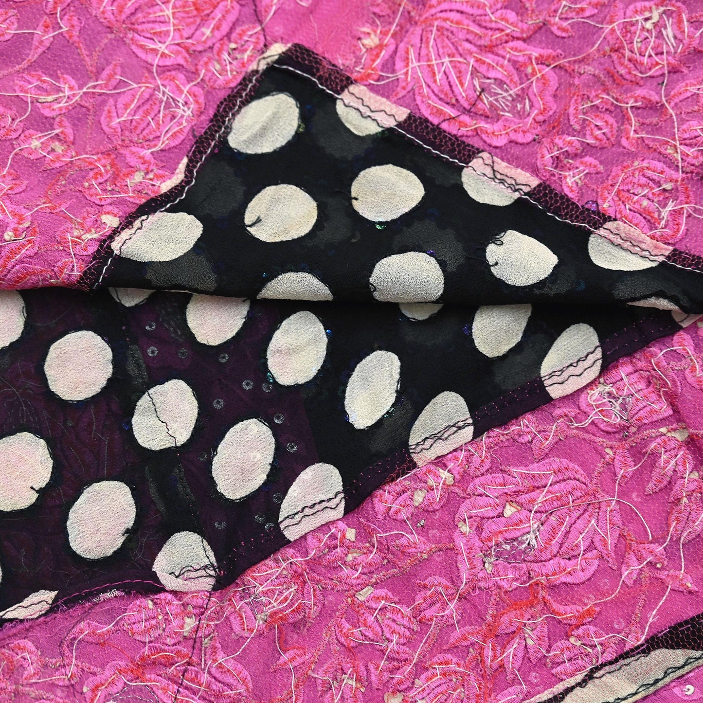 Indian Vintage Black Dupatta Pure Georgette silk Long Stole Hand Embroidered Scarves Stole Veil Wrap Sequins