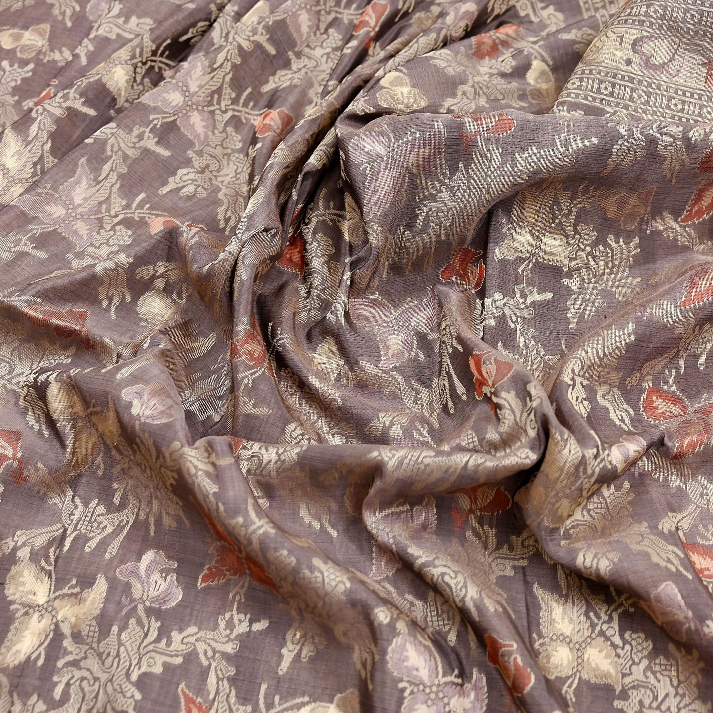 Indian Vintage Sari Brown 100% Pure Silk Hand Woven Sarees Craft Fabric 5Yd Ethnic Sewing Dress making Crafting Quilting Upcycle