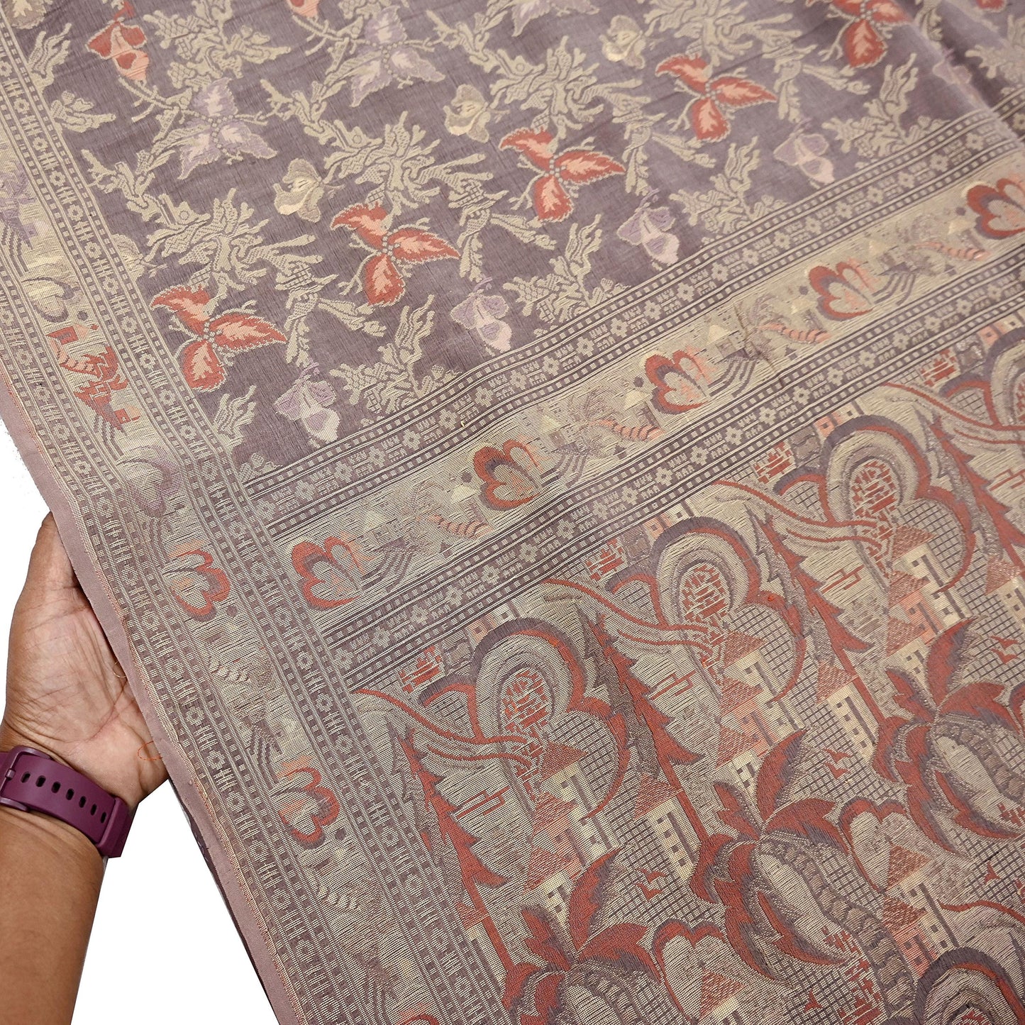 Indian Vintage Sari Brown 100% Pure Silk Hand Woven Sarees Craft Fabric 5Yd Ethnic Sewing Dress making Crafting Quilting Upcycle