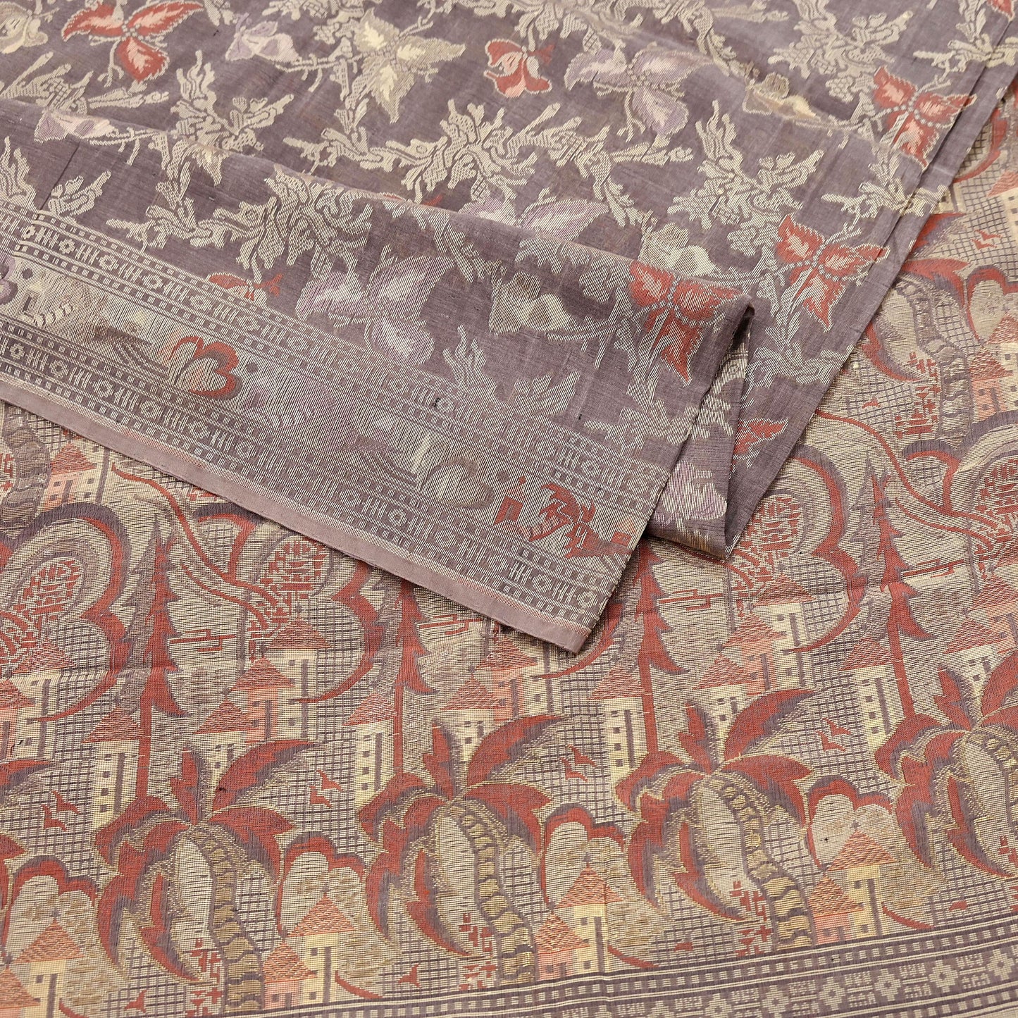 Indian Vintage Sari Brown 100% Pure Silk Hand Woven Sarees Craft Fabric 5Yd Ethnic Sewing Dress making Crafting Quilting Upcycle