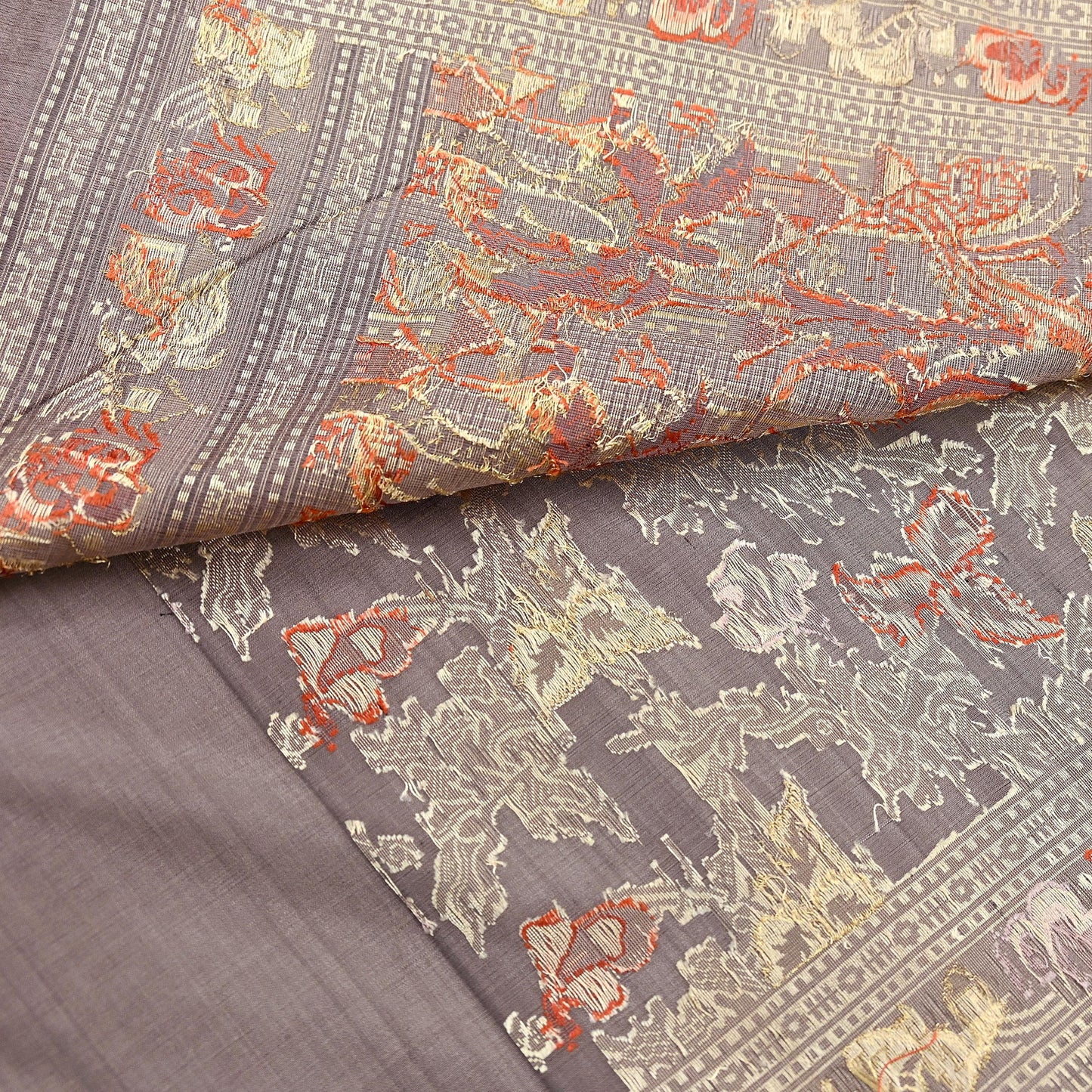 Indian Vintage Sari Brown 100% Pure Silk Hand Woven Sarees Craft Fabric 5Yd Ethnic Sewing Dress making Crafting Quilting Upcycle