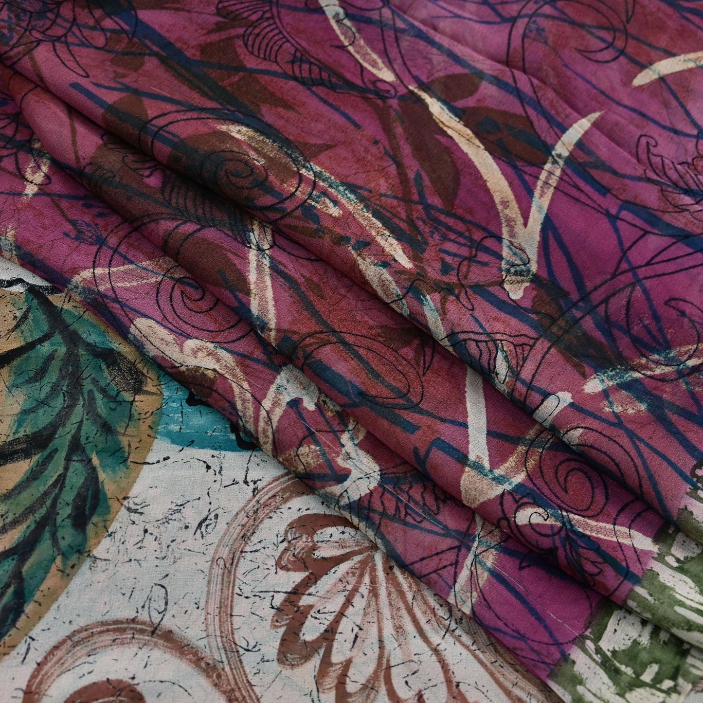 Indian Women Vintage Multi Sarees 100% Pure Georgette Silk Printed Sari Sewing 6yd Soft Craft Floral Design Wrap Boho Dress Making