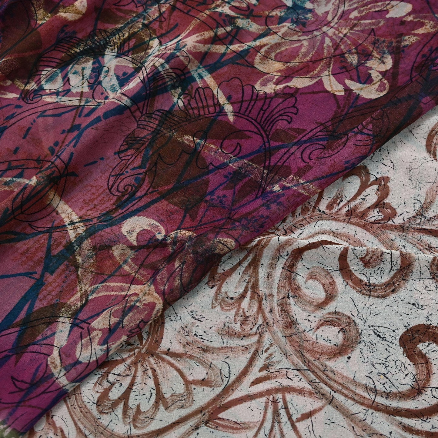 Indian Women Vintage Multi Sarees 100% Pure Georgette Silk Printed Sari Sewing 6yd Soft Craft Floral Design Wrap Boho Dress Making