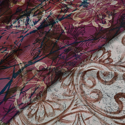 Indian Women Vintage Multi Sarees 100% Pure Georgette Silk Printed Sari Sewing 6yd Soft Craft Floral Design Wrap Boho Dress Making