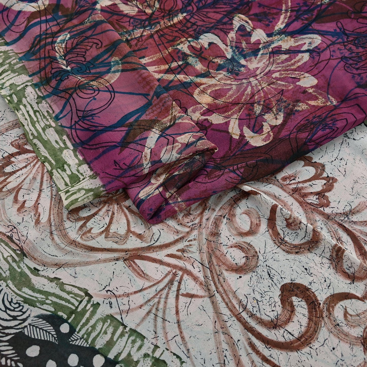 Indian Women Vintage Multi Sarees 100% Pure Georgette Silk Printed Sari Sewing 6yd Soft Craft Floral Design Wrap Boho Dress Making