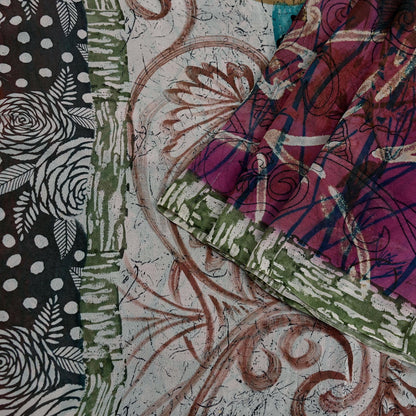 Indian Women Vintage Multi Sarees 100% Pure Georgette Silk Printed Sari Sewing 6yd Soft Craft Floral Design Wrap Boho Dress Making