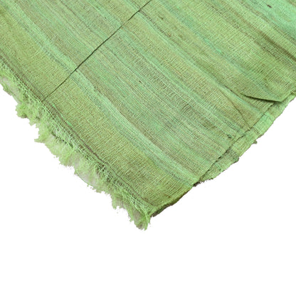 Indian Vintage Green Dupatta Long Stole 100% Pure Khadi Silk Hand Woven Scarves Veil Scarf Wrap Hippie Fringes