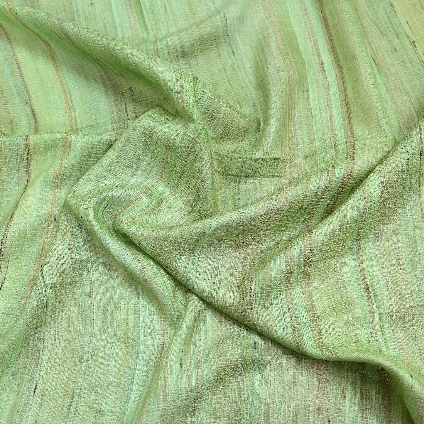 Indian Vintage Green Dupatta Long Stole 100% Pure Khadi Silk Hand Woven Scarves Veil Scarf Wrap Hippie Fringes